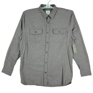 Mutual Weave Men's Charcoal Chambray Cotton Long Sleeve Shirt Big Tall Sz XL NWT